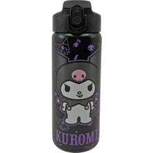 Wiggle 600ML Kuromi Lisanslı Pipetli Kilitlenebilir Kapak Paslanmaz Çelik Termos Matara