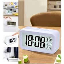 Gece Sensörlü, Işıklı, Alarm, Tarih, Termometre Özellikli Dijital Masa Saati