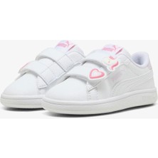 Puma Smash 3.0 Badges V Inf Kadın Çocuk Sneaker Düz Taban Tekstil Malzeme ile Günlük Kullanıma Uygun