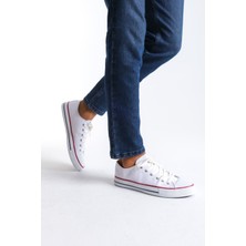 JY0422 Luke Bağcıklı Keten Kumaş Erkek Günlük Sneaker Ayakkabı Kbt - Beyaz