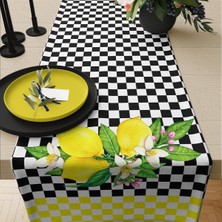 Evdek Kareli Limon Desenli Runner
