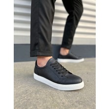 JY165 Elite Bağcıklı Cilt Erkek Günlük Sneaker Ayakkabı Cbt - Siyah