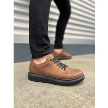 JY151 Boost Bağcıklı Cilt Erkek Günlük Sneaker Ayakkabı Cst - Taba