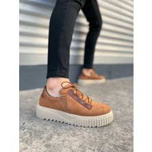 JY502 Bold Bağcıklı Süet Erkek Günlük Sneaker Ayakkabı Skt - Taba