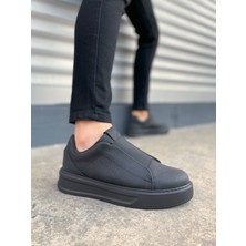 JY007 Alba Bağcıksız Cilt Erkek Günlük Sneaker Ayakkabı Cst Siyah