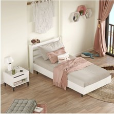 Bohem Karyola Komodin Genç Odası Takımı 2'li Set Beyaz BOH22-W