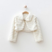 My Lusa baby wear Çizgili Peluş Bolero Kız Çocuk İçin Yumuşak Dokuma Kumaş ve Düz Desen ile Şık Tasarım