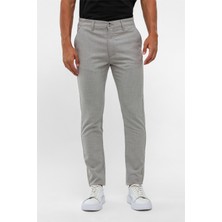 Gri Slim Desenli Pantolon