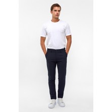 Lacivert Slim Desenli Pantolon