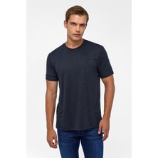 Siyah Regular Armürlü Bisiklet Yaka Tişört