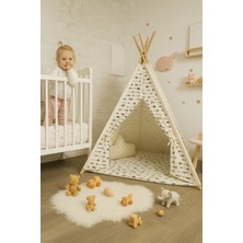 Pembe Ahşap Kızılderili Çocuk Oyun Çadırı, Eğlenceli ve Güvenli Oyun Alanı