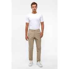 Bej Slim Düz Jogger Pantolon