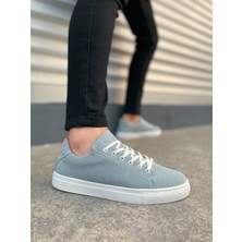JY122 Mode Bağcıklı Süet Erkek Günlük Sneaker Ayakkabı Sbt - Mavi