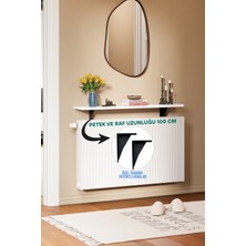 Wıen - Dresuar Montaj Gerektirmeyen 100X18 cm Mdf Oval Kesim Petek Üstü Uçan Raf Kitaplık