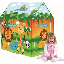 Yeşil Çocuk Çadırı, Sevimli Orman Evi, 100X100X68 Cm, Eğlenceli ve Rahat Oyun Alanı