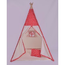 Büyük Boy Ahşap Kız Kelebekli Çocuk Çadırı Oyun ve Kamp Evi