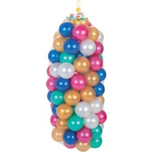 7 cm 100'LÜ Metalik Oyun Havuzu Topları, Bej Renk, Eğlenceli ve Dayanıklı Set