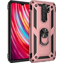 Xiaomi Redmi Note 8 Pro Kılıf Sofya Yüzüklü Silikon Kapak - Rose