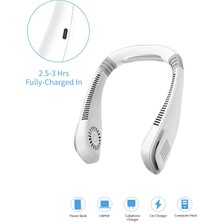 Giyilebilir Sessiz Fan | 224G Hafif, Bladeless Güvenli Tasarım, 5 Vitesli Soğutma, USB Şarjlı Fan
