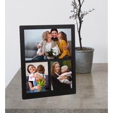 Anneler Gününe Özel 3 Fotoğraflı Masaüstü Ahşap Kolaj Çerçeve (Siyah)