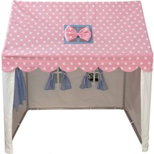 Yıldızlı Fiyonklu Pembe Çatılı Rüya Oyun Evi, Eğlence Dolu Tasarım