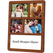 Kişiye Özel 4 Fotoğraflı Kendi Mesajını Oluştur Kolaj Çerçeve