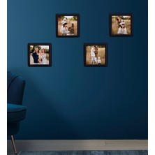 Kişiye Özel 4 Adet 8,5x8.5 Sök Tak Fotoğraflı Siyah Çerçeve