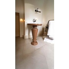 Simillo Home & Living Tekli Ahşap Yan Sehpa – Kahverengi Mantar Model Dekoratif Sehpa