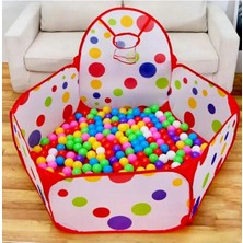 Kırmızı Çocuk Oyun Çadırı, Potalı, Toplar Hariç, Eğlenceli ve Renkli Tasarım