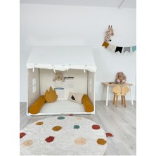 Beyaz Renkli Eğlenceli Çocuk Oyun Evi, Güvenli ve Renkli Tasarım