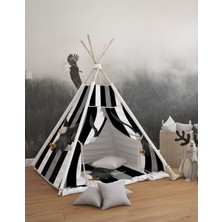 Siyah Beyaz Kartal Desenli Renkli Çocuk Oda Oyun Çadırı, Eğlenceli ve Şık Tasarım