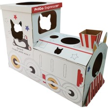 Karton Tren ve Boyama Evi, Kırmızı, Eğlenceli ve Yaratıcı Oyun Seti