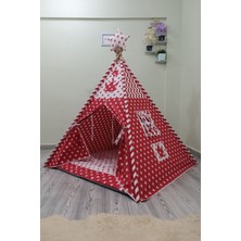 Kırmızı Sabitlenebilir Çocuk Oyun Çadırı, Eğlenceli ve Güvenli Oyun Alanı