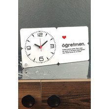 Öğretmen Temalı Ahşap Masa Saati, Şık ve Zarif Dekoratif Saat