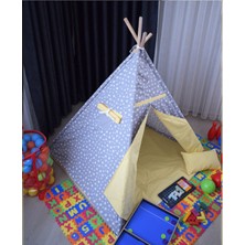 Renkli Ahşap Çocuk Oyun Evi ve Kızılderili Çadırı, Yastık ile Eğlenceli Anlar