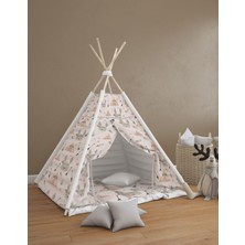 Renkli Kızıldereli Desenli Çocuk Odası Oyun Çadırı, Eğlenceli ve Şık Tasarım