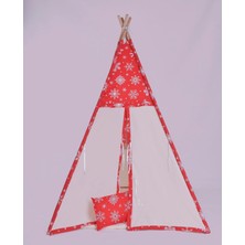 Büyük Boy Ahşap Çocuk Çadırı, Kızılderili Tasarımı, Oyun ve Kamp Evi, Dayanıklı, Toplanmaz