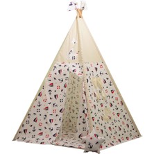 Beyaz Denizci Temalı Çocuk Oyun Çadırı, Eğlenceli ve Renkli Tasarım