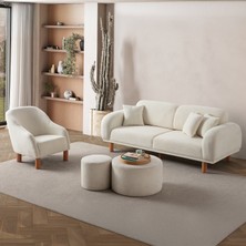 Edsy Home Regnum Koltuk Takımı 3+3+1 Krem Renk