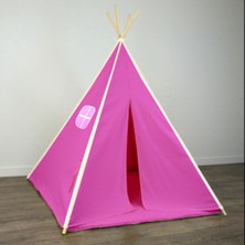 Renkli Pamuklu Ahşap Çocuk Oyun Evi ve Minder Seti