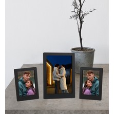 Kişiye Özel Ahşap Fotoğraflı 3'lü Mdf Çerçeve (Siyah)