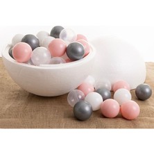 50'li Renkli Havuz Topları, 7 Cm, Pembe, Gümüş, Beyaz, Şeffaf Renk Seçenekleri