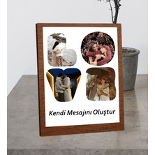 Kişiye Özel Masaüstü Love Tasarımlı 4 Fotoğraflı Kendi Mesajını Oluştur Ahşap Mdf Resimli Kolaj Çerçeve