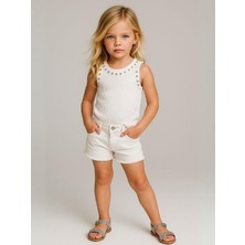 Kız Çocuk Taşlı Crop