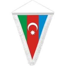 Asilmeydan Azerbaycan Cumhuriyeti Hatıra Üçgen Flama Bayrak