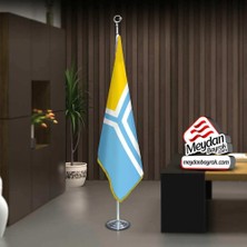 Asilmeydan Tuva -Tıva Cumhuriyeti Bayrak -Ofis -Makam-Toplantı Odaları -Direkli -Saçaklı Makam Bayrağı
