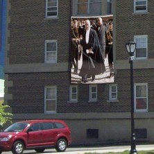 Asilmeydan Pelerinli Mustafa Kemal Atatürk Poster Cephe Bayrağı- 3x4,5 Metre