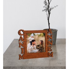 Annelere Özel Canım Annem Tasarımlı Ahşap Mdf Fotoğraflı Çerçeve
