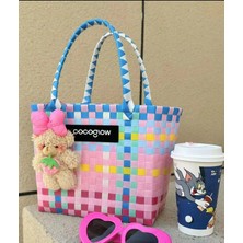 Yohi Internet Ünlü Tayland Chiang Mai Tatil Eğlence El Yapımı Çanta Rattan Dokuma Kadın Çantası Sebze Sepeti Çanta El Çantası (Yurt Dışından)