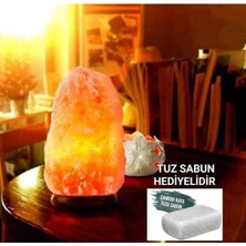 Himalaya Tuz Lambası 1/2 Kg, Tuz Sabunu Hediyesi, Doğal ve Sağlıklı Dekorasyon
